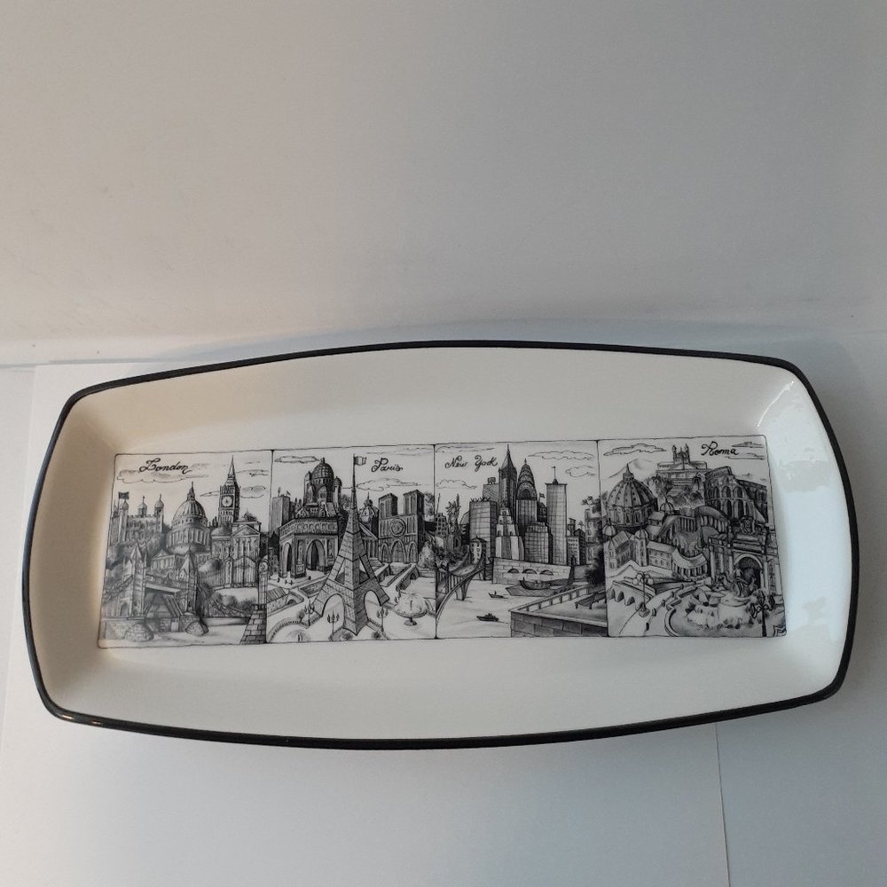 VIntage Brunelli Cities 12" Bread Tray